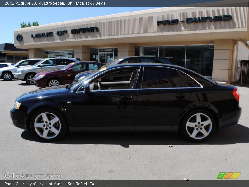 Brilliant Black / Beige 2002 Audi A4 3.0 quattro Sedan