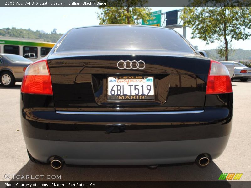 Brilliant Black / Beige 2002 Audi A4 3.0 quattro Sedan