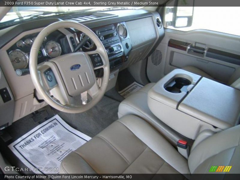Sterling Grey Metallic / Medium Stone 2009 Ford F350 Super Duty Lariat Crew Cab 4x4