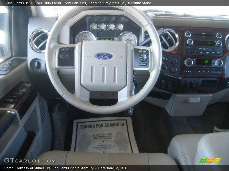 Sterling Grey Metallic / Medium Stone 2009 Ford F350 Super Duty Lariat Crew Cab 4x4