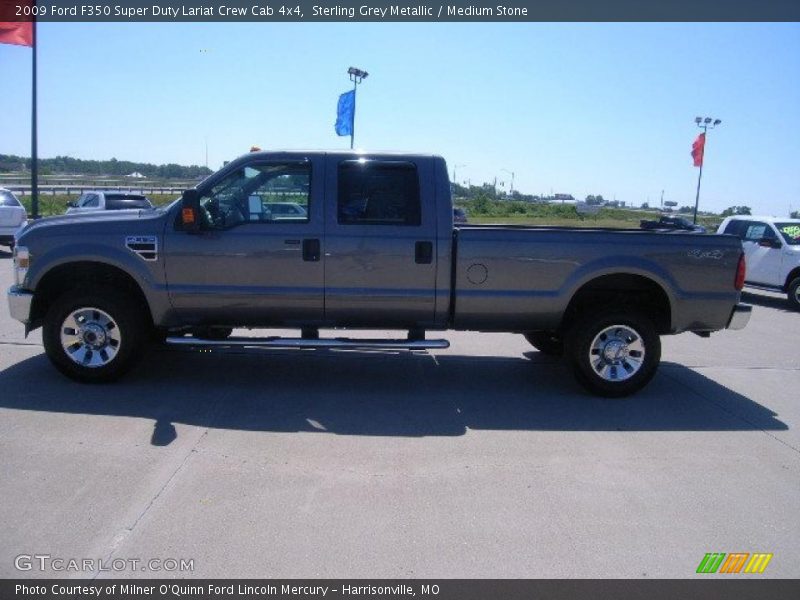 Sterling Grey Metallic / Medium Stone 2009 Ford F350 Super Duty Lariat Crew Cab 4x4