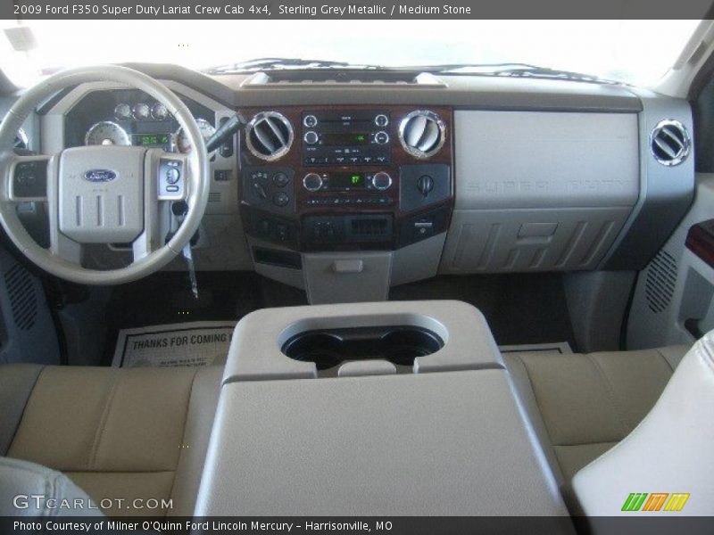 Sterling Grey Metallic / Medium Stone 2009 Ford F350 Super Duty Lariat Crew Cab 4x4