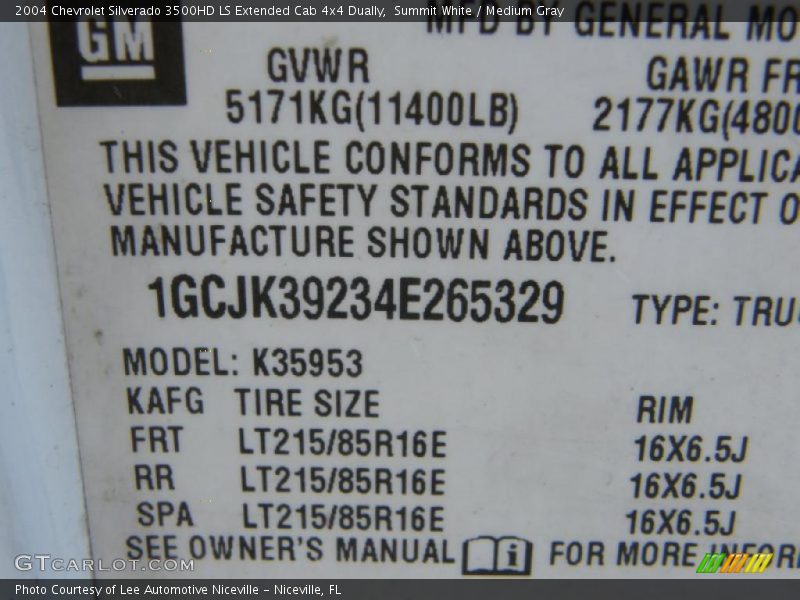 Summit White / Medium Gray 2004 Chevrolet Silverado 3500HD LS Extended Cab 4x4 Dually