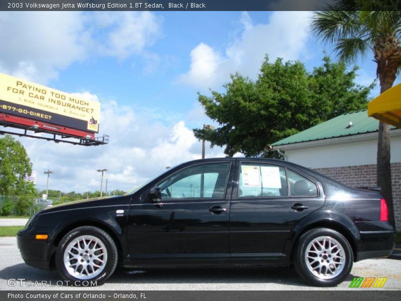 Black / Black 2003 Volkswagen Jetta Wolfsburg Edition 1.8T Sedan