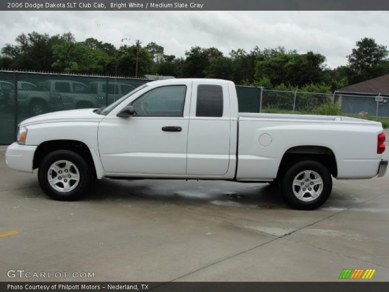 Bright White / Medium Slate Gray 2006 Dodge Dakota SLT Club Cab