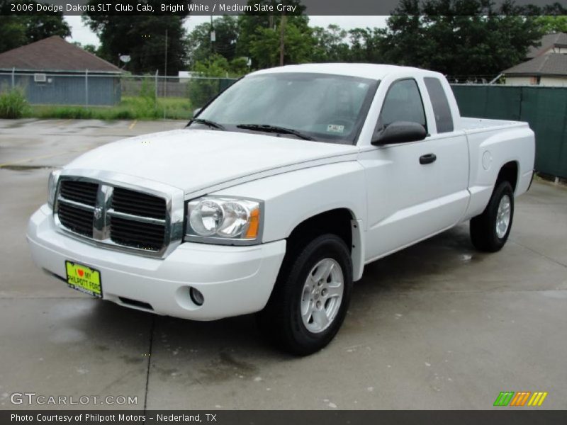 Bright White / Medium Slate Gray 2006 Dodge Dakota SLT Club Cab