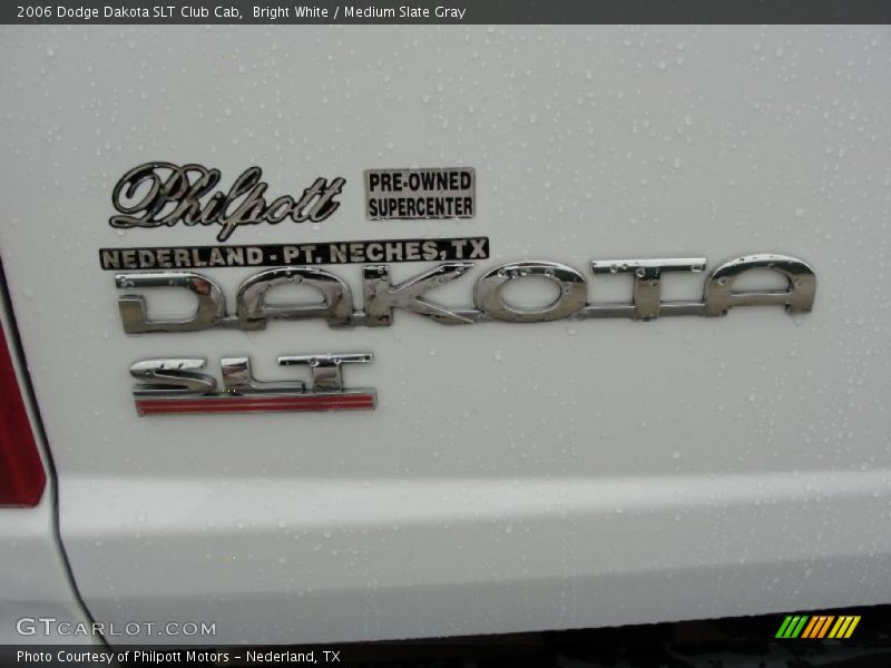 Bright White / Medium Slate Gray 2006 Dodge Dakota SLT Club Cab
