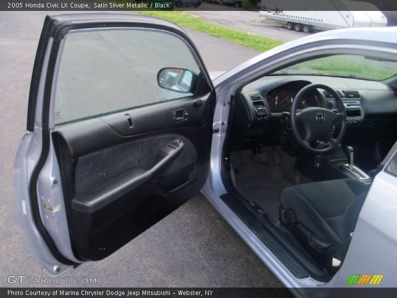 Satin Silver Metallic / Black 2005 Honda Civic LX Coupe