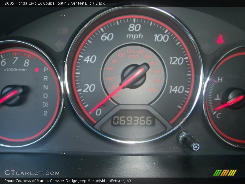 Satin Silver Metallic / Black 2005 Honda Civic LX Coupe