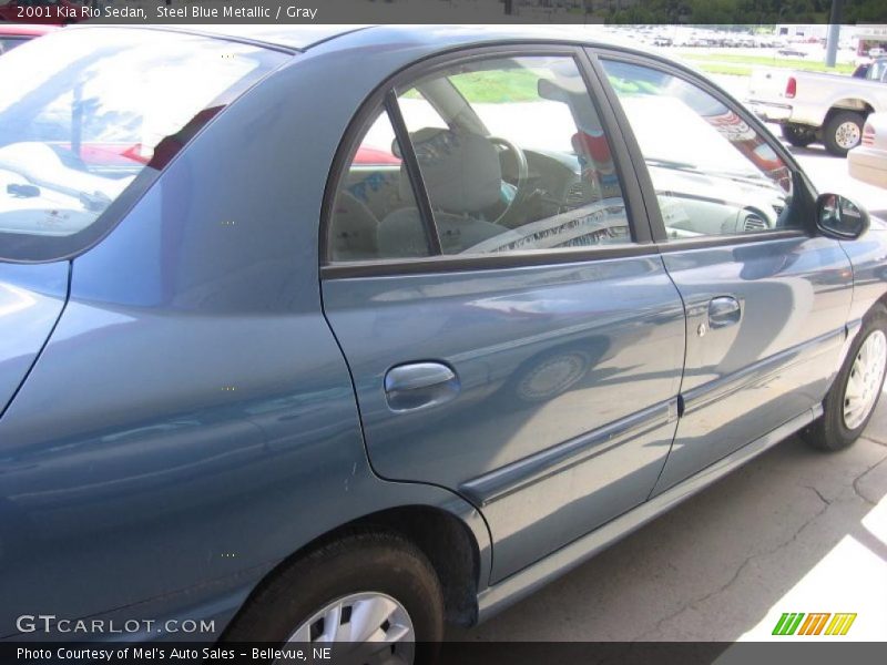 Steel Blue Metallic / Gray 2001 Kia Rio Sedan
