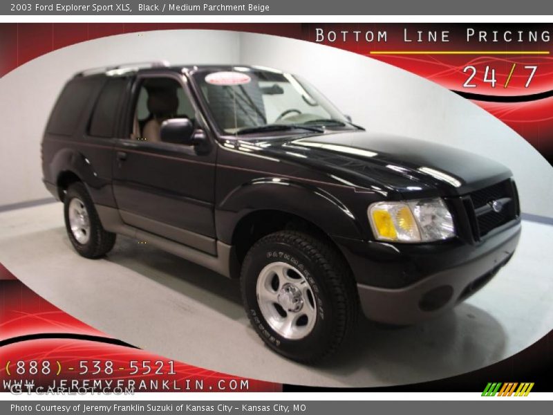 Black / Medium Parchment Beige 2003 Ford Explorer Sport XLS