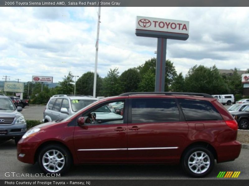 Salsa Red Pearl / Stone Gray 2006 Toyota Sienna Limited AWD