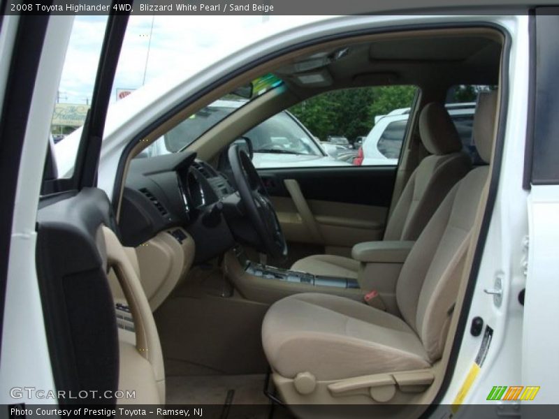 Blizzard White Pearl / Sand Beige 2008 Toyota Highlander 4WD