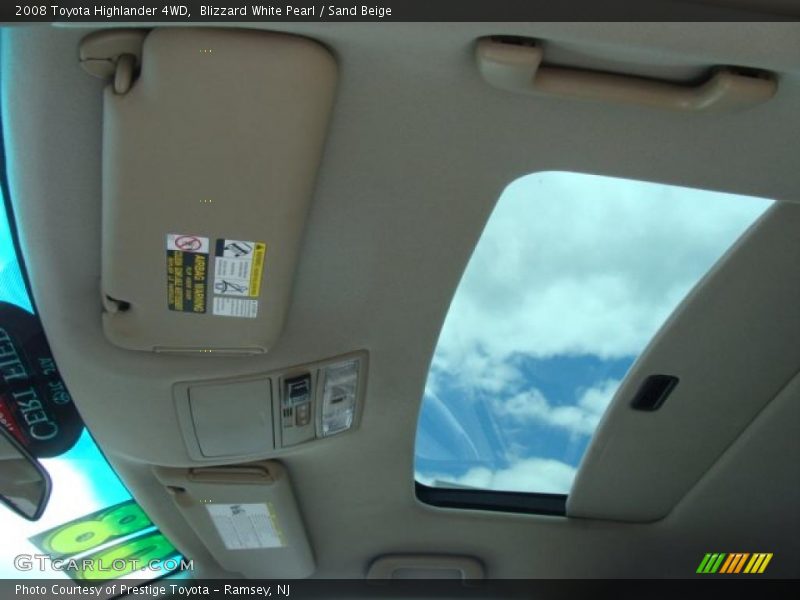 Blizzard White Pearl / Sand Beige 2008 Toyota Highlander 4WD