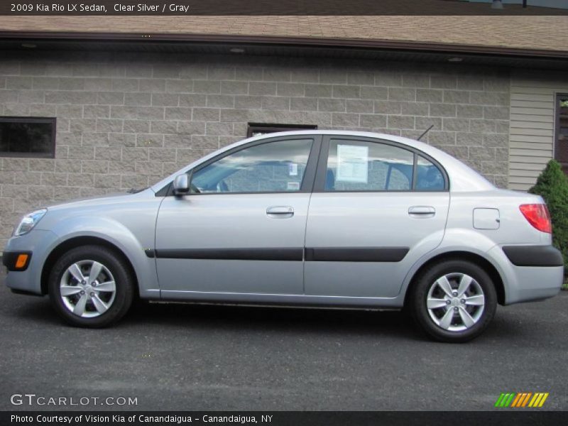 Clear Silver / Gray 2009 Kia Rio LX Sedan