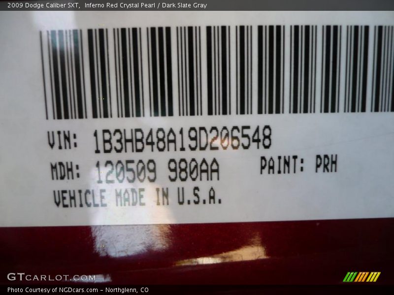 Inferno Red Crystal Pearl / Dark Slate Gray 2009 Dodge Caliber SXT