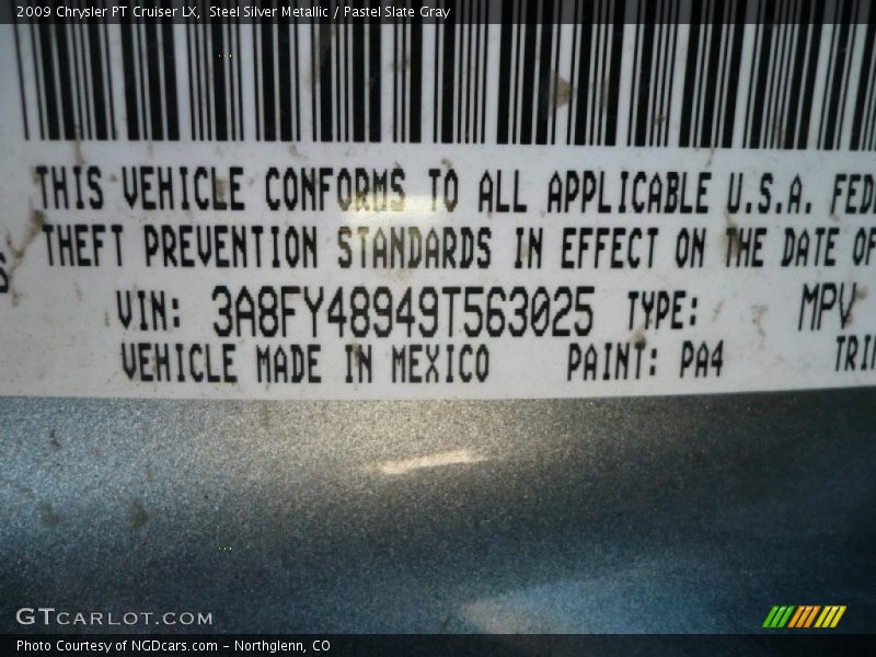Steel Silver Metallic / Pastel Slate Gray 2009 Chrysler PT Cruiser LX