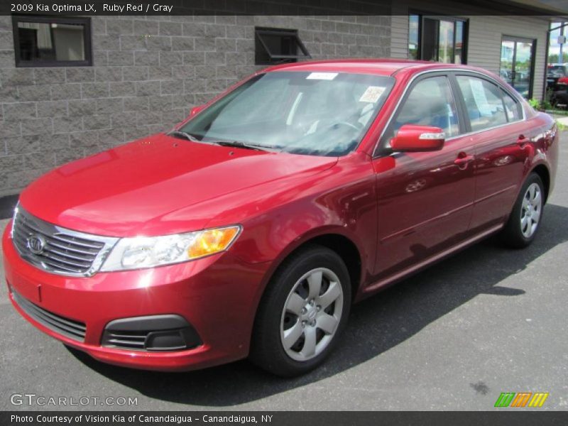 Ruby Red / Gray 2009 Kia Optima LX