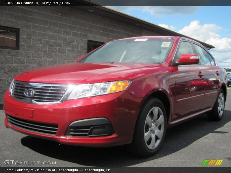 Ruby Red / Gray 2009 Kia Optima LX