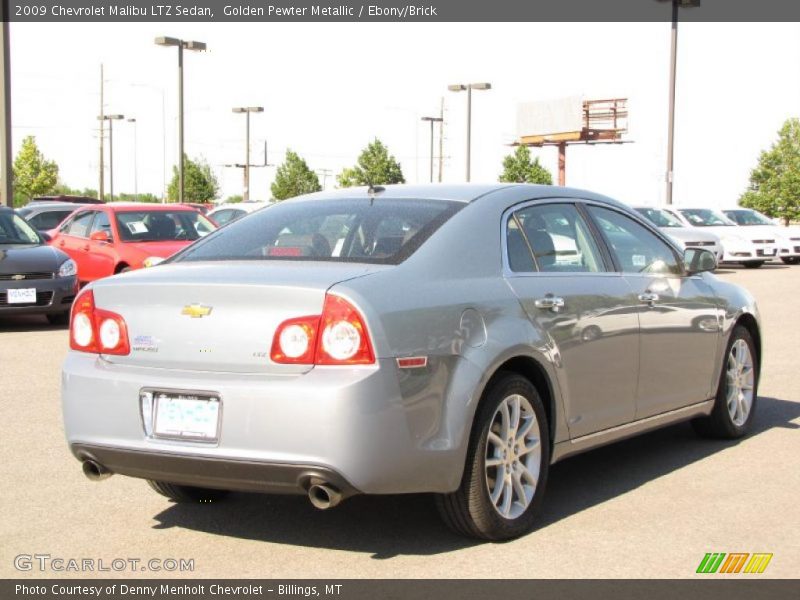 Golden Pewter Metallic / Ebony/Brick 2009 Chevrolet Malibu LTZ Sedan