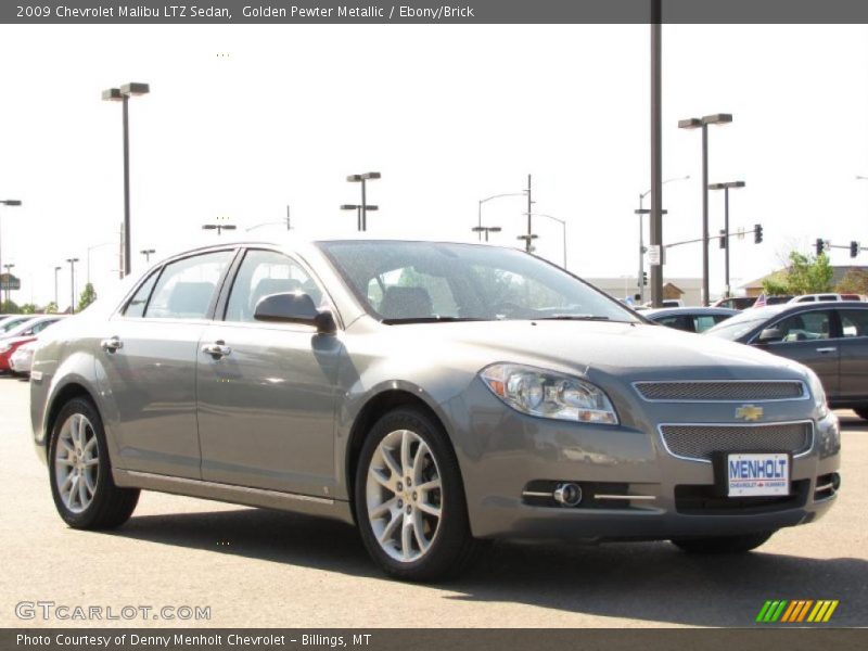 Golden Pewter Metallic / Ebony/Brick 2009 Chevrolet Malibu LTZ Sedan
