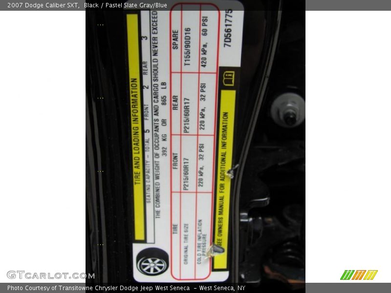 Black / Pastel Slate Gray/Blue 2007 Dodge Caliber SXT
