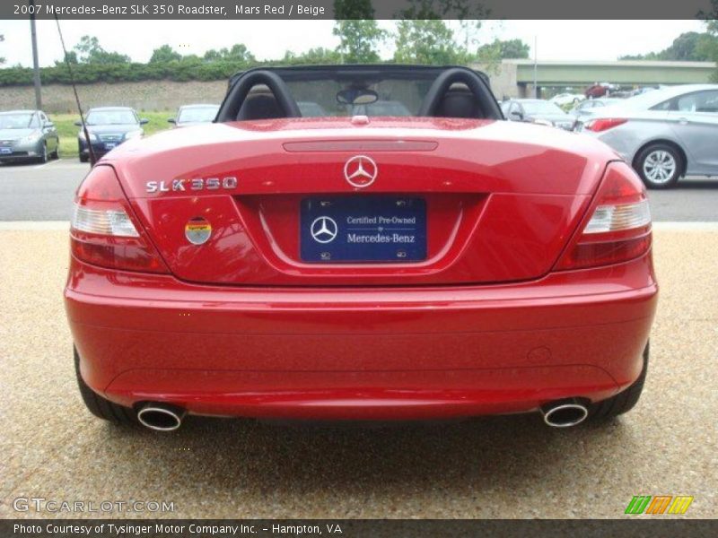Mars Red / Beige 2007 Mercedes-Benz SLK 350 Roadster