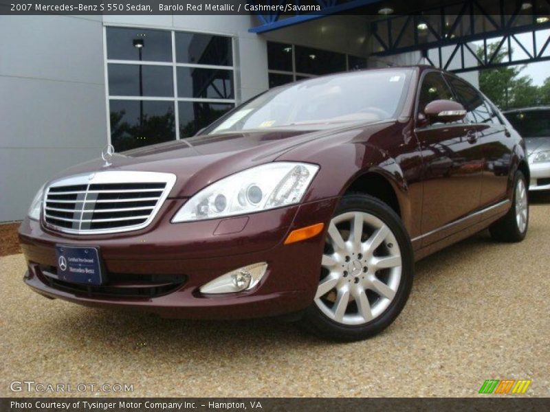 Barolo Red Metallic / Cashmere/Savanna 2007 Mercedes-Benz S 550 Sedan