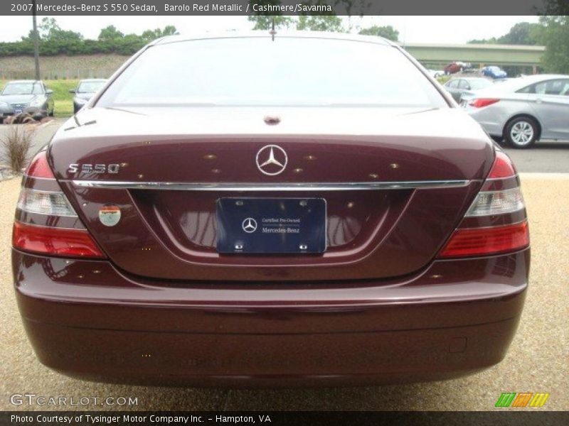 Barolo Red Metallic / Cashmere/Savanna 2007 Mercedes-Benz S 550 Sedan