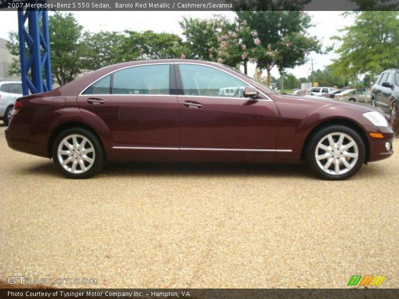 Barolo Red Metallic / Cashmere/Savanna 2007 Mercedes-Benz S 550 Sedan