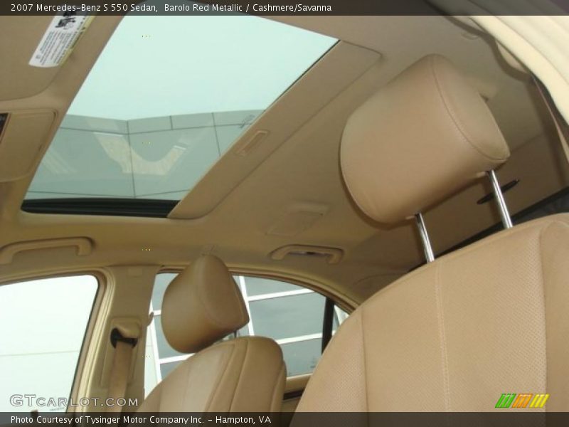 Barolo Red Metallic / Cashmere/Savanna 2007 Mercedes-Benz S 550 Sedan