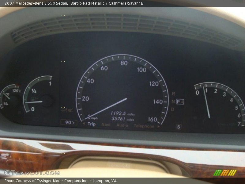 Barolo Red Metallic / Cashmere/Savanna 2007 Mercedes-Benz S 550 Sedan