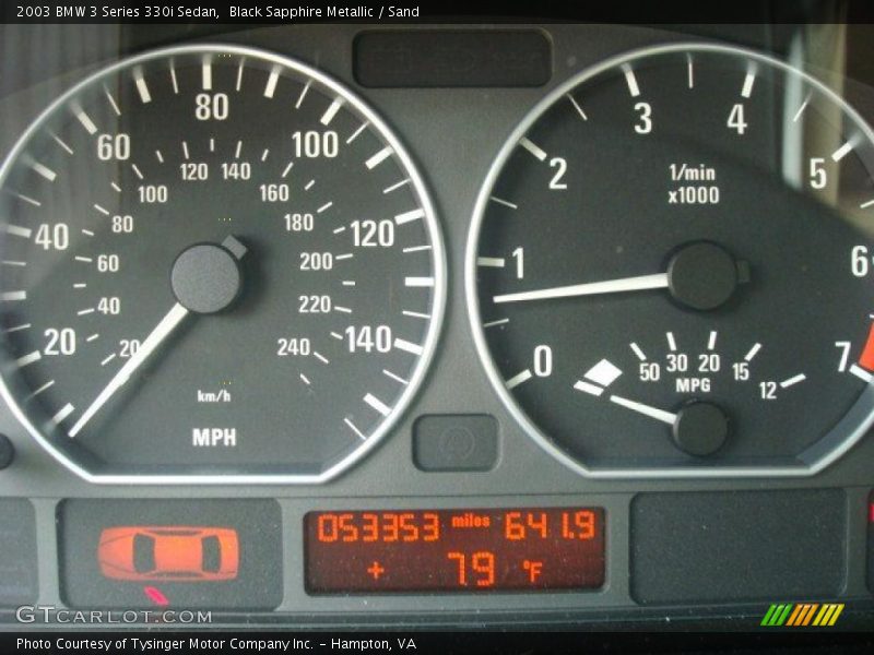 Black Sapphire Metallic / Sand 2003 BMW 3 Series 330i Sedan