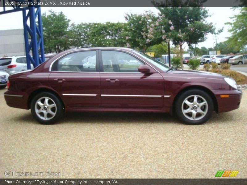 Ruby Red / Beige 2005 Hyundai Sonata LX V6