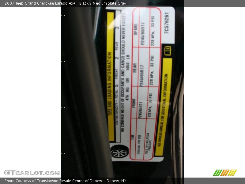 Black / Medium Slate Gray 2007 Jeep Grand Cherokee Laredo 4x4