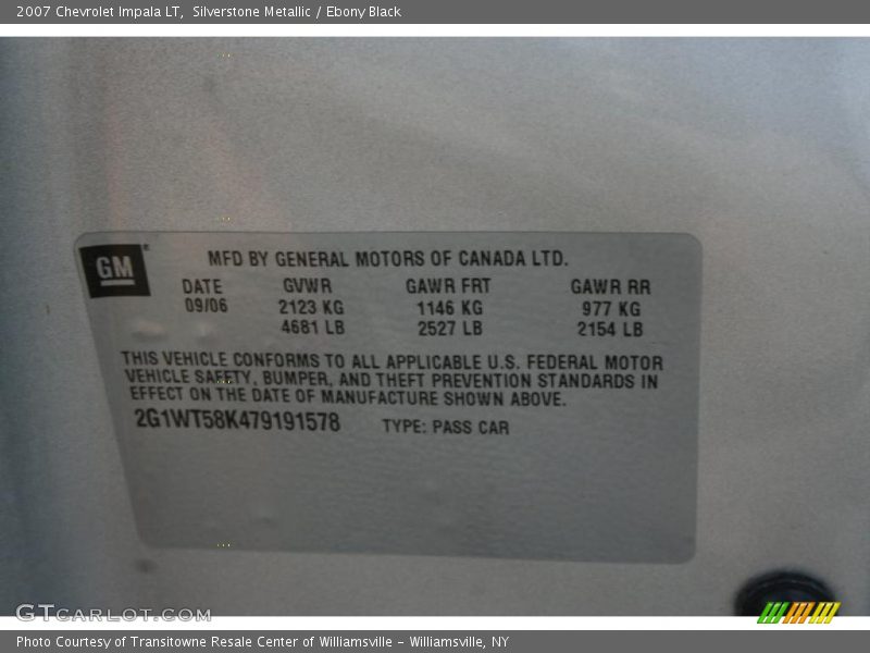 Silverstone Metallic / Ebony Black 2007 Chevrolet Impala LT