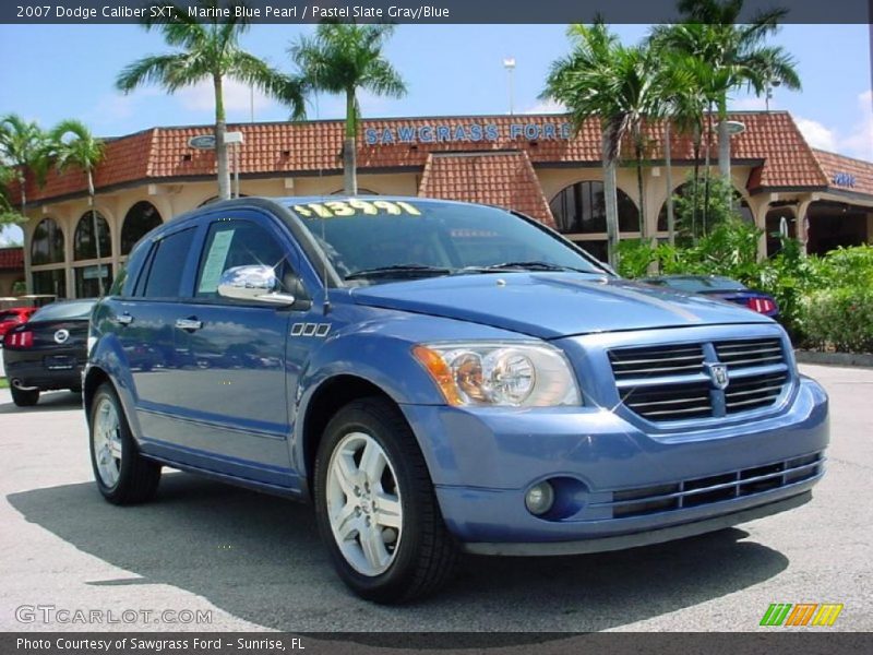 Marine Blue Pearl / Pastel Slate Gray/Blue 2007 Dodge Caliber SXT