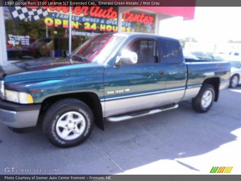 Emerald Green Metallic / Mist Gray 1997 Dodge Ram 1500 Laramie SLT Extended Cab