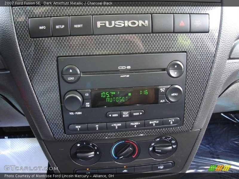 Dark Amethyst Metallic / Charcoal Black 2007 Ford Fusion SE