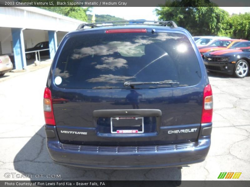 Black Sapphire Metallic / Medium Gray 2003 Chevrolet Venture LS