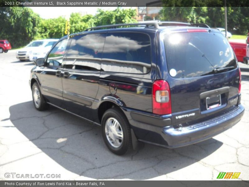 Black Sapphire Metallic / Medium Gray 2003 Chevrolet Venture LS