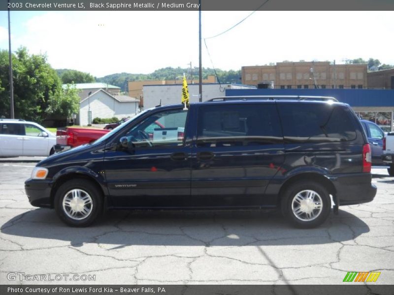 Black Sapphire Metallic / Medium Gray 2003 Chevrolet Venture LS