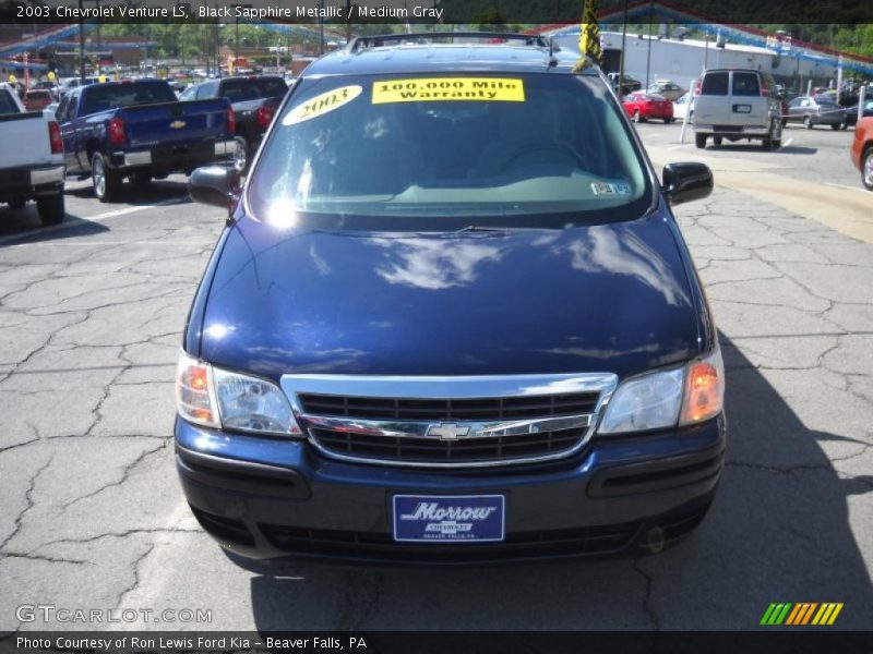 Black Sapphire Metallic / Medium Gray 2003 Chevrolet Venture LS