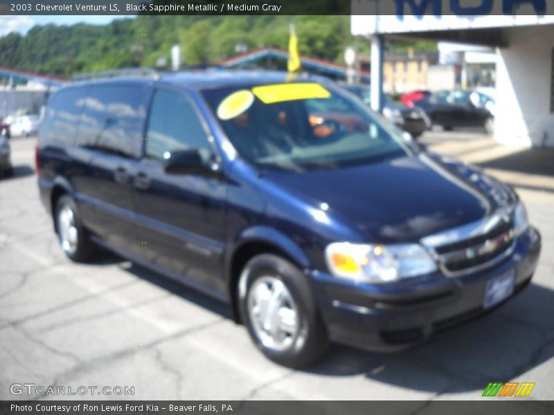 Black Sapphire Metallic / Medium Gray 2003 Chevrolet Venture LS