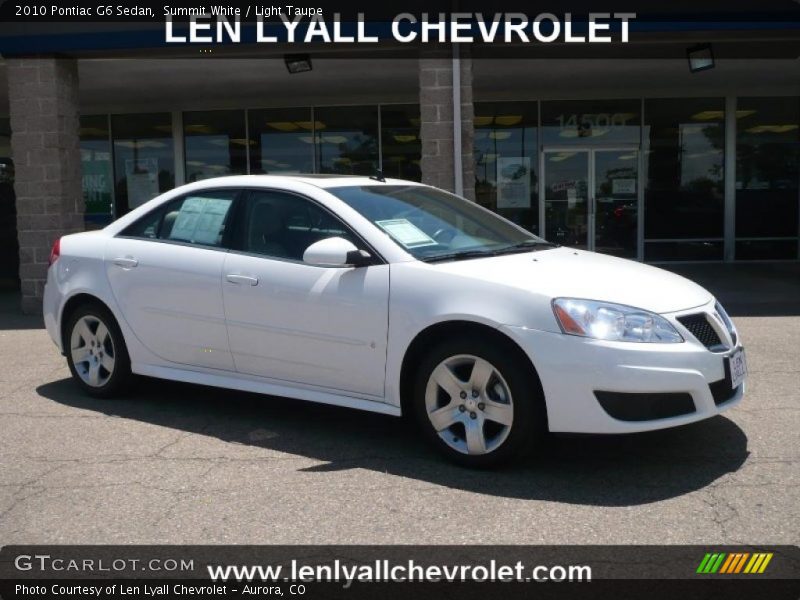 Summit White / Light Taupe 2010 Pontiac G6 Sedan