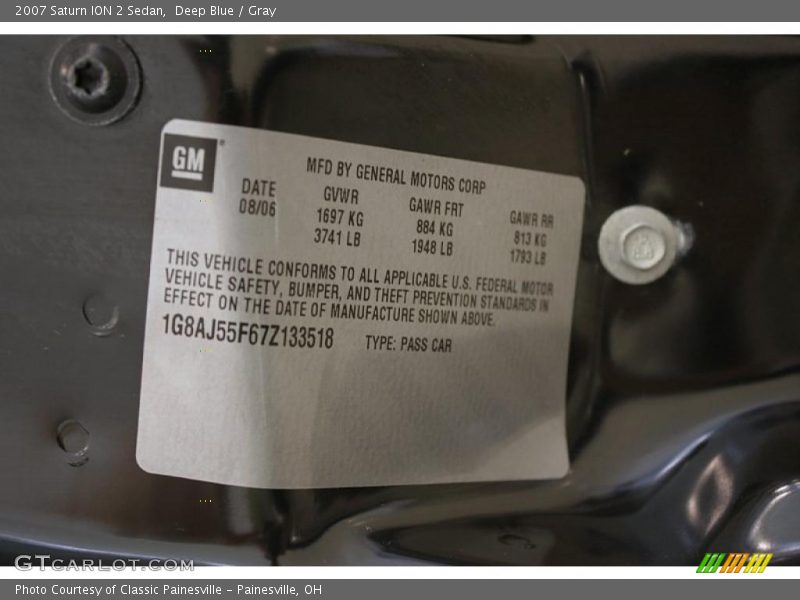 Deep Blue / Gray 2007 Saturn ION 2 Sedan