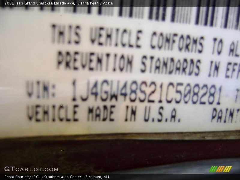 Sienna Pearl / Agate 2001 Jeep Grand Cherokee Laredo 4x4