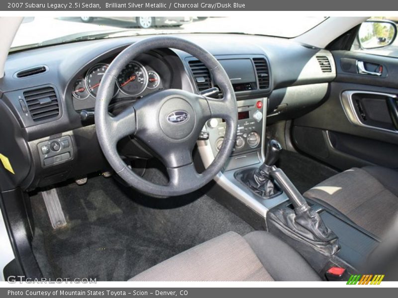 Brilliant Silver Metallic / Charcoal Gray/Dusk Blue 2007 Subaru Legacy 2.5i Sedan