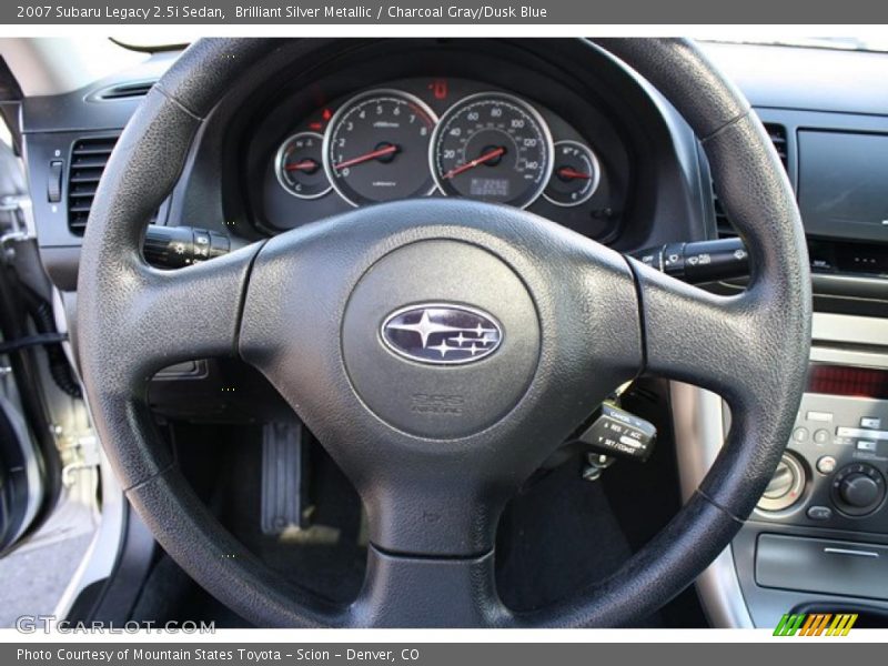 Brilliant Silver Metallic / Charcoal Gray/Dusk Blue 2007 Subaru Legacy 2.5i Sedan