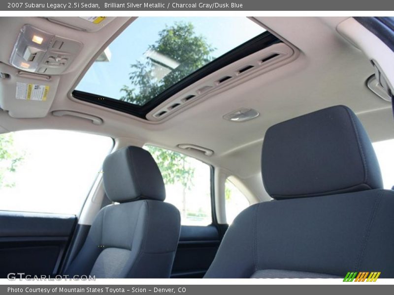 Brilliant Silver Metallic / Charcoal Gray/Dusk Blue 2007 Subaru Legacy 2.5i Sedan